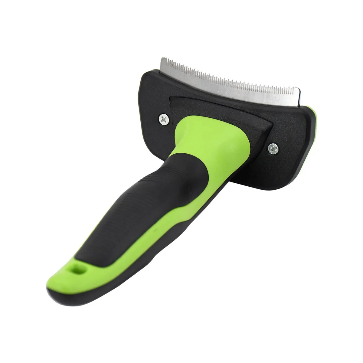 Flamingo Green Self Cleaning Deshedding Tool - 95mm x 160mm - Retractable Blades - Image 2