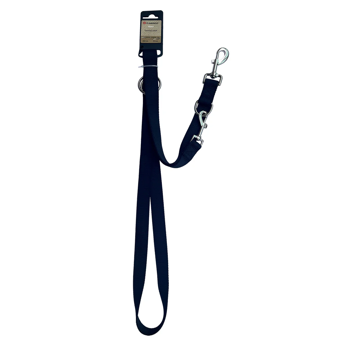 Flamingo Ziggi Dog Training Leash - 200cm - Black - Adjustable Length