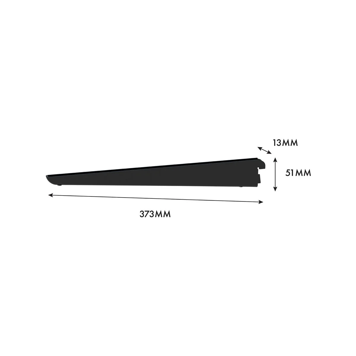 Flexi Storage 360mm Black Double Slot Bracket Steel Durable Support - Image 4