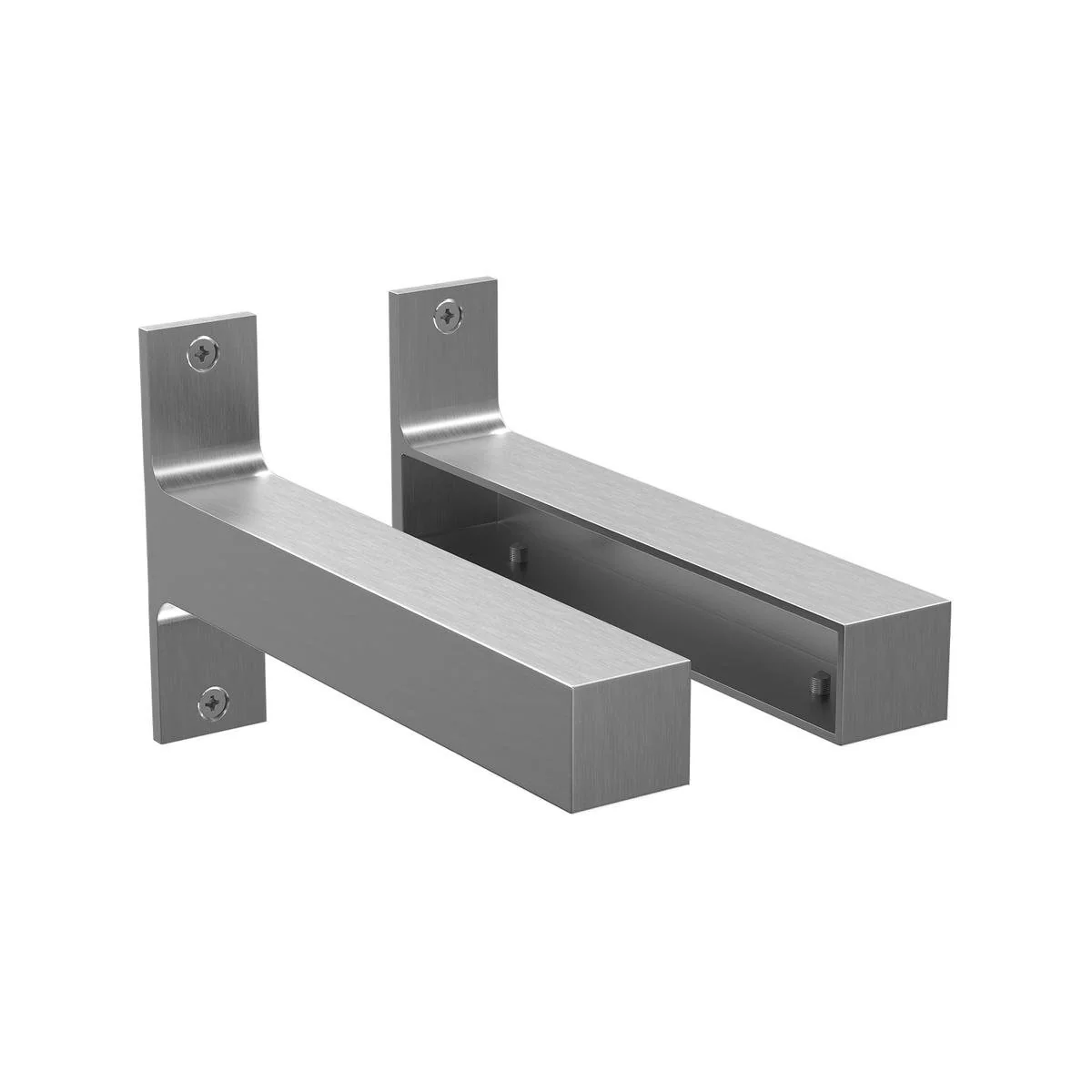 Flexi Storage Shelf Brackets - 190mm Brushed Aluminium - Easy Install