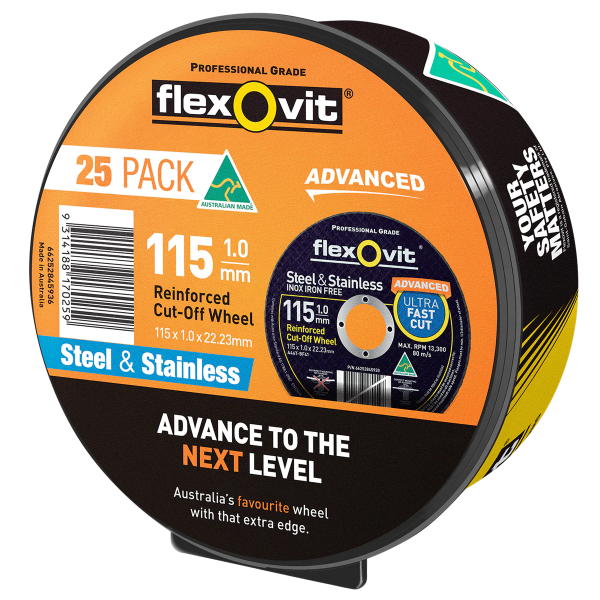 Flexovit Cut Off Wheel - 115mm - Aluminium Oxide - 25 Pack - Fast Cutting