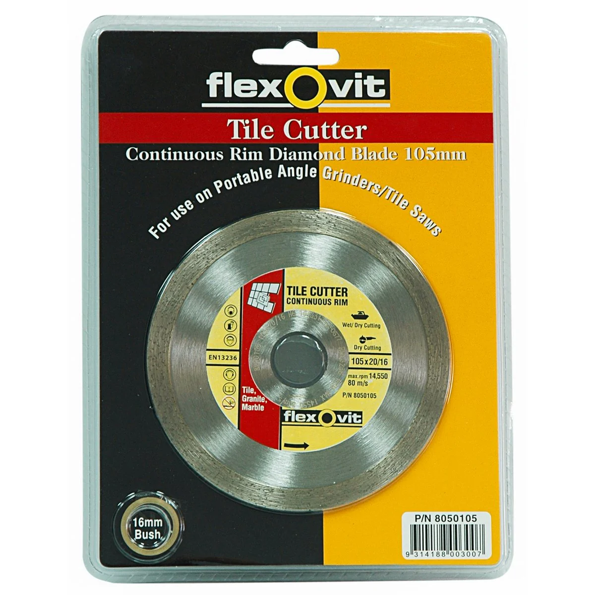 Flexovit Diamond Blade - 105mm Metal - Continuous Rim - Precise Cutting