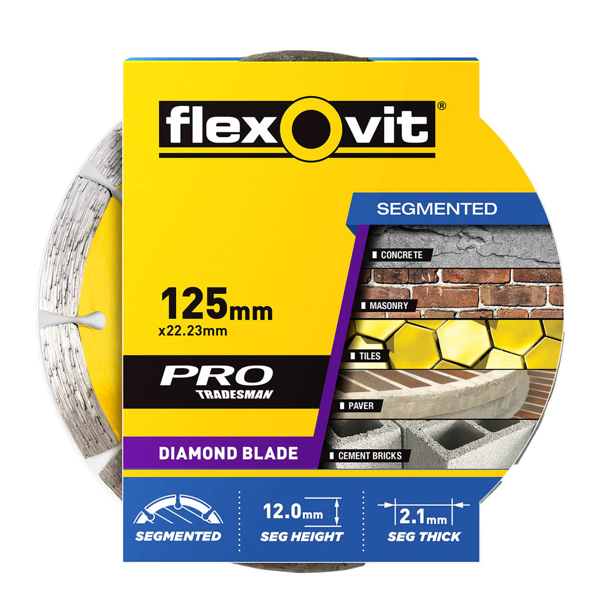 Flexovit Diamond Blade - 125mm - Diamond - Segmented - Trade Quality