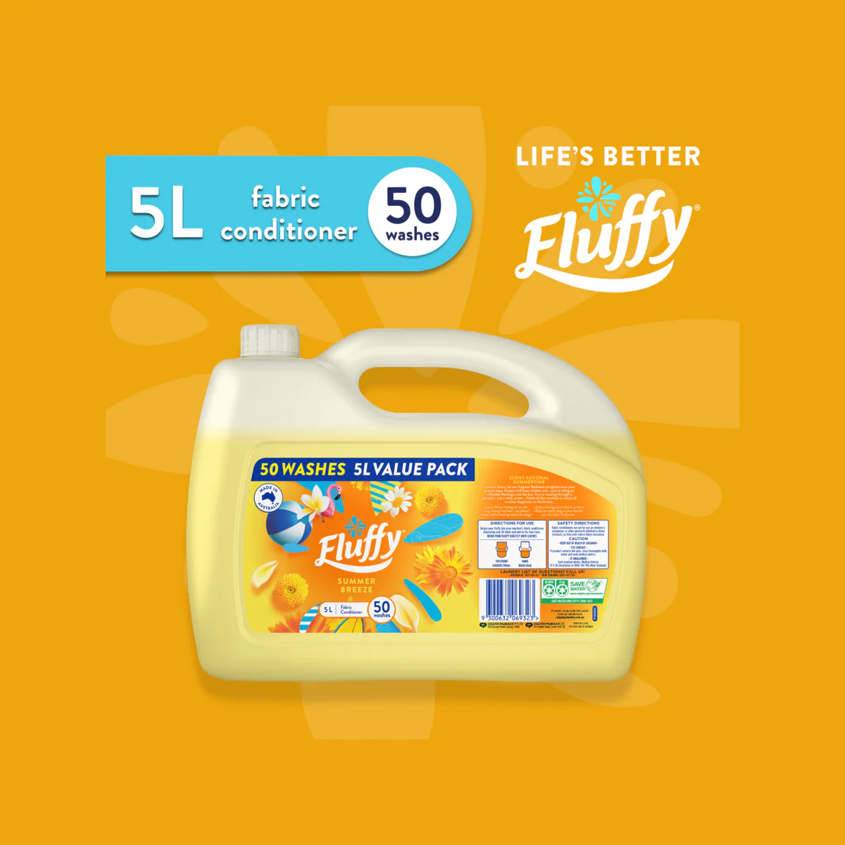 Fluffy Fabric Conditioner Summer Breeze - 5L - 50 Washes - Floral Scent - Image 2