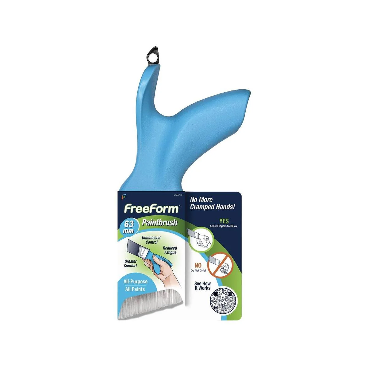 Freeform 63mm All Purpose Paint Brush - Ergonomic Grip - Reduces Hand Fatigue