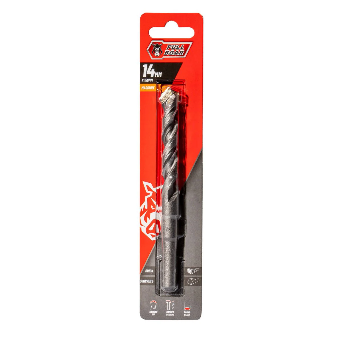 Full Boar 14mm TCT Masonry Drill Bit - High-Speed Steel - Durable