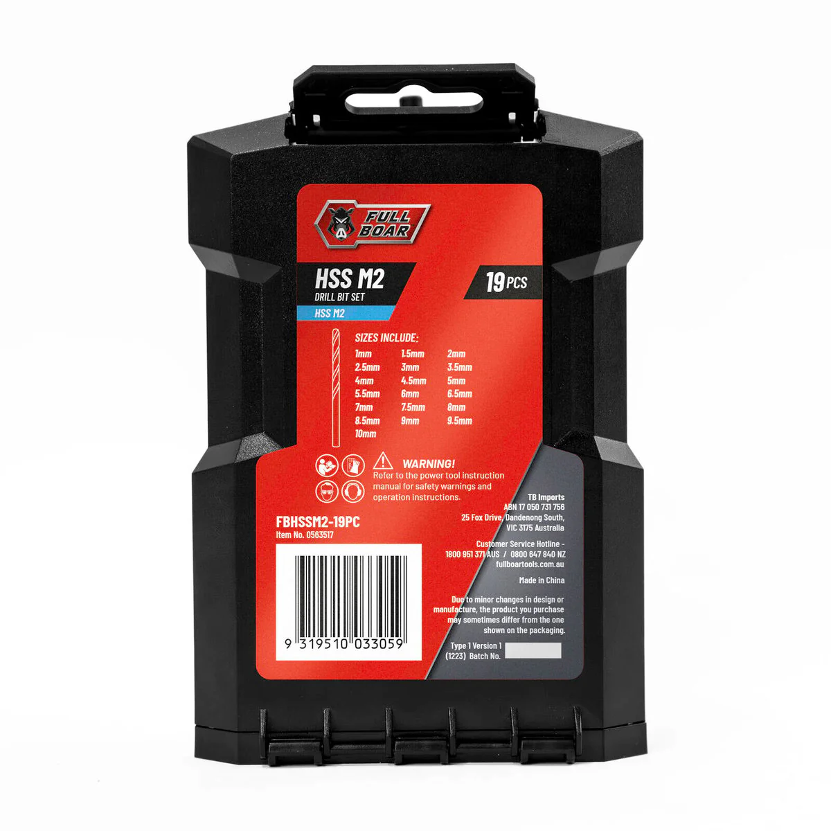 Full Boar 19 Piece HSS M2 Drill Bit Set - 135-Degree Split Point - Durable - Image 4
