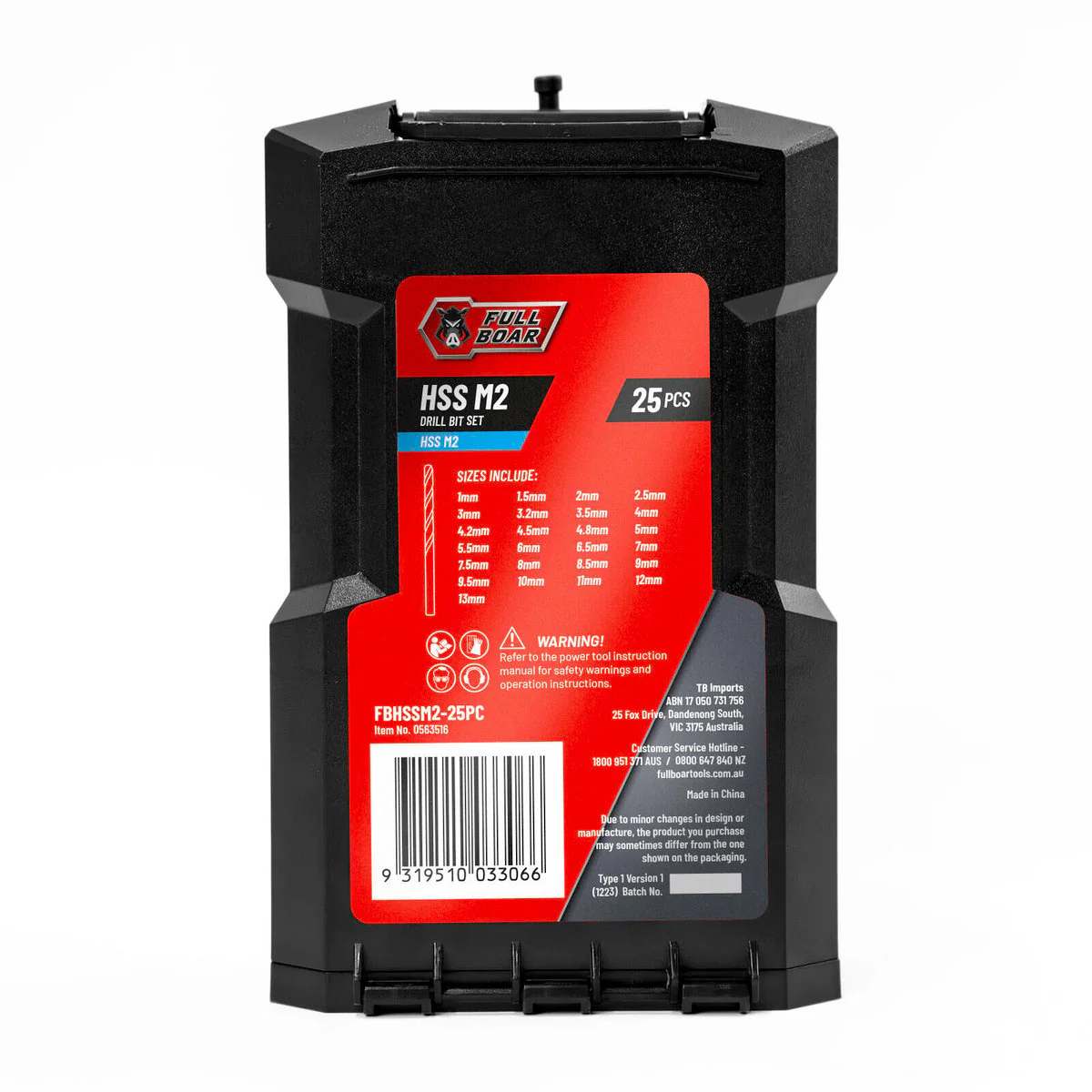 Full Boar 25 Piece HSS M2 Drill Bit Set - 135-Degree Split Point - Durable - Image 4