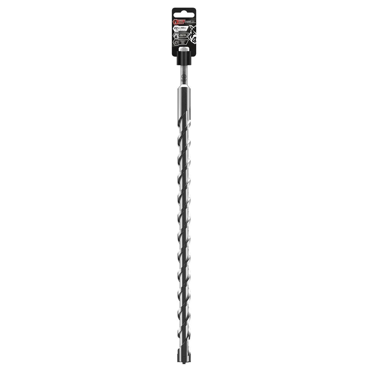 Full Boar 4 Cut Tip - 22mm x 460mm - Carbide - Concrete & Brick