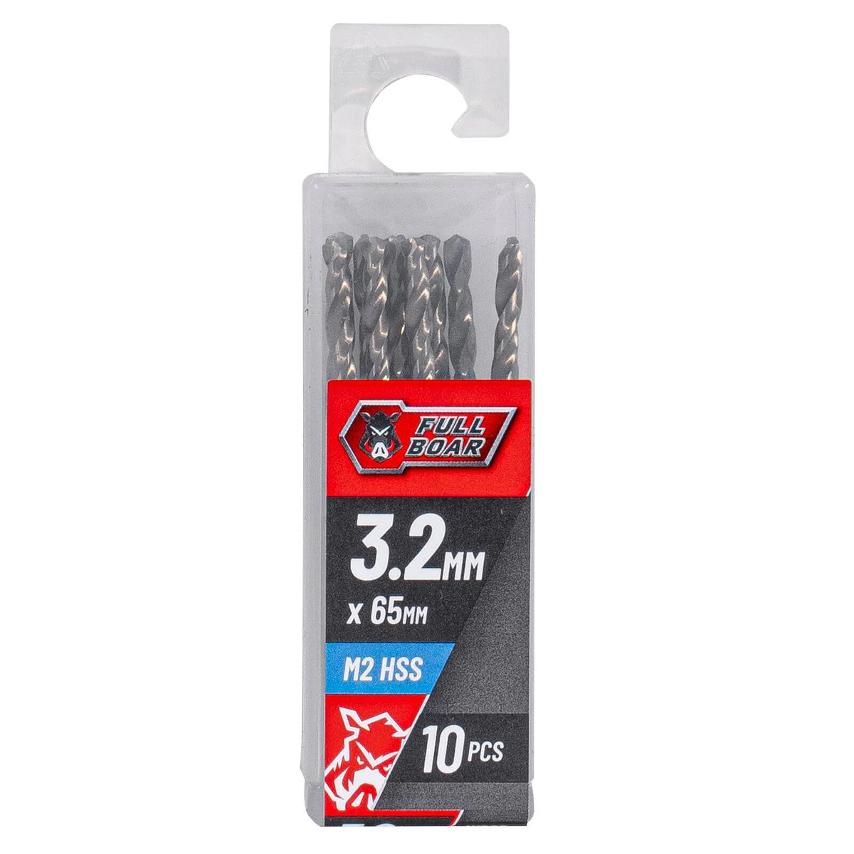 Full Boar HSS Drill Bit Set - 10 Piece 2mm - Precision Drilling in Metal, Wood, Plastics