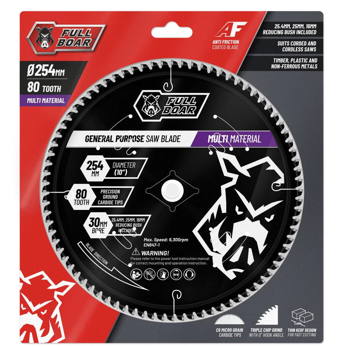 Full Boar Multi Material Circular Saw Blade 254mm 80t - Precision Cutting - Image 2