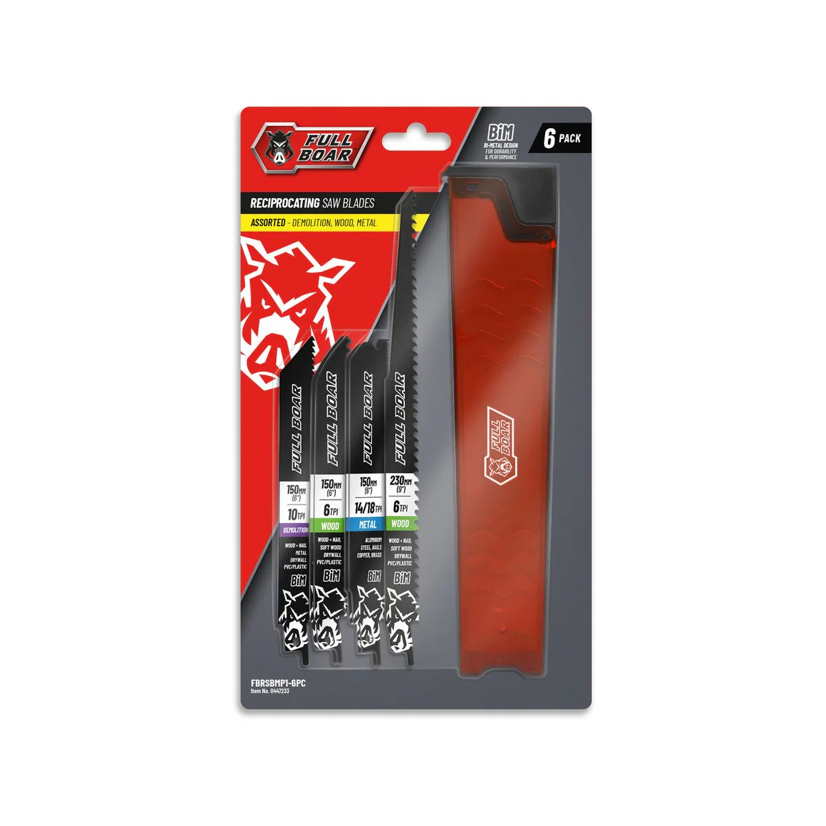 Full Boar Reciprocating Saw Blade Set - 6 Piece - Bi-Metal - 150mm & 230mm - Image 2