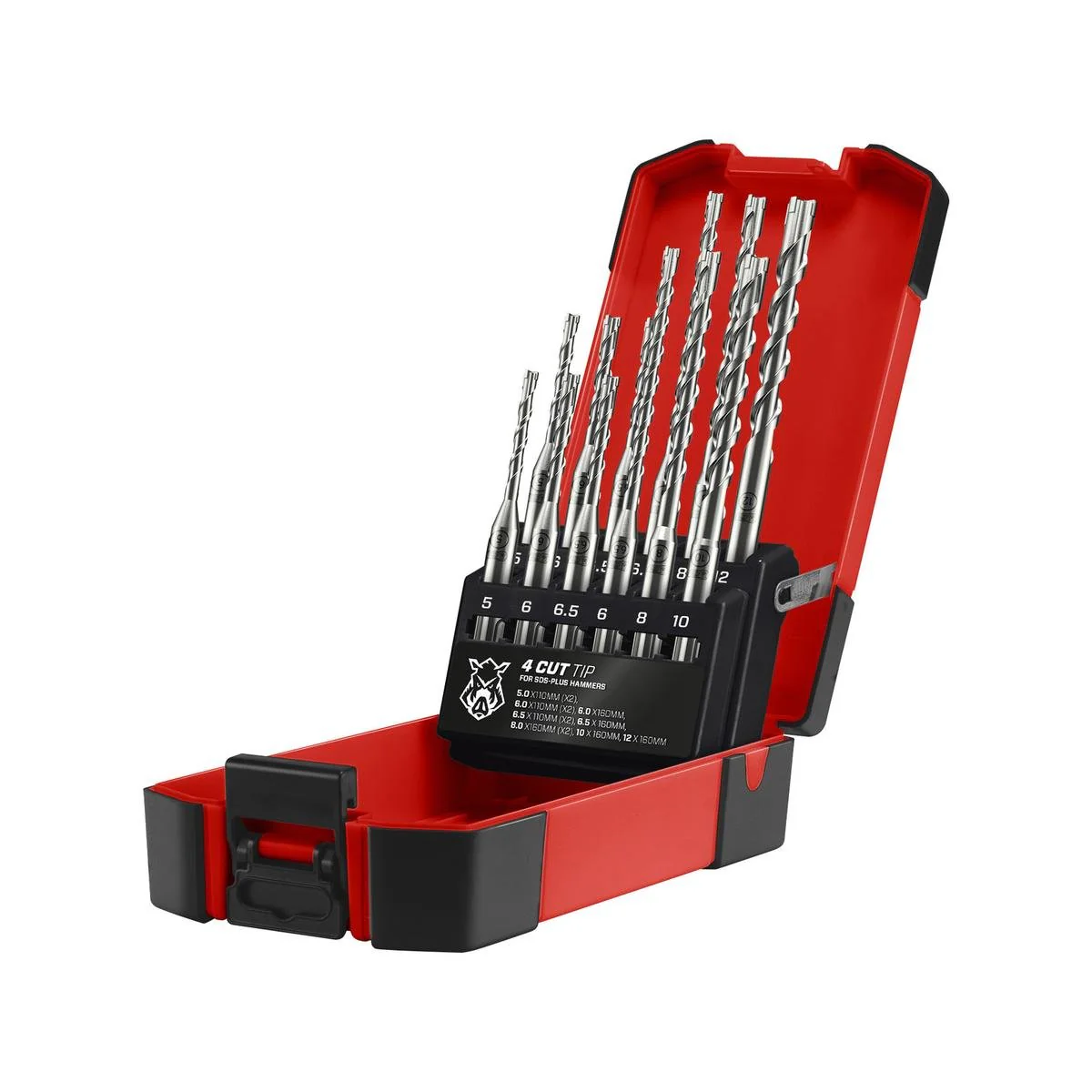 Full Boar SDS-Plus Drill Bit Set - 12 Piece - Carbide - Concrete Use