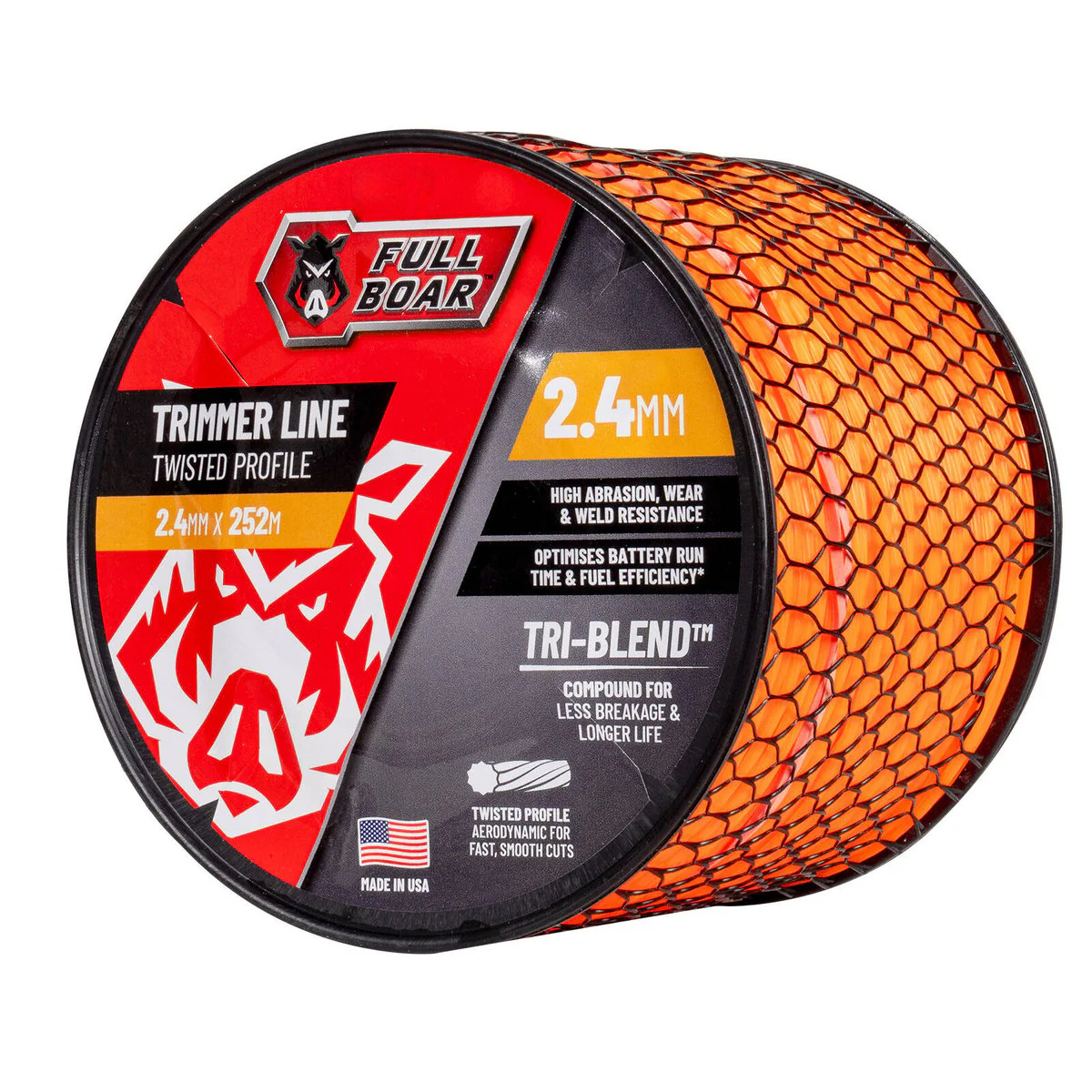 Full Boar Trimmer Line 2.4mm x 252m - Twisted Profile - Durable, Efficient - Image 2