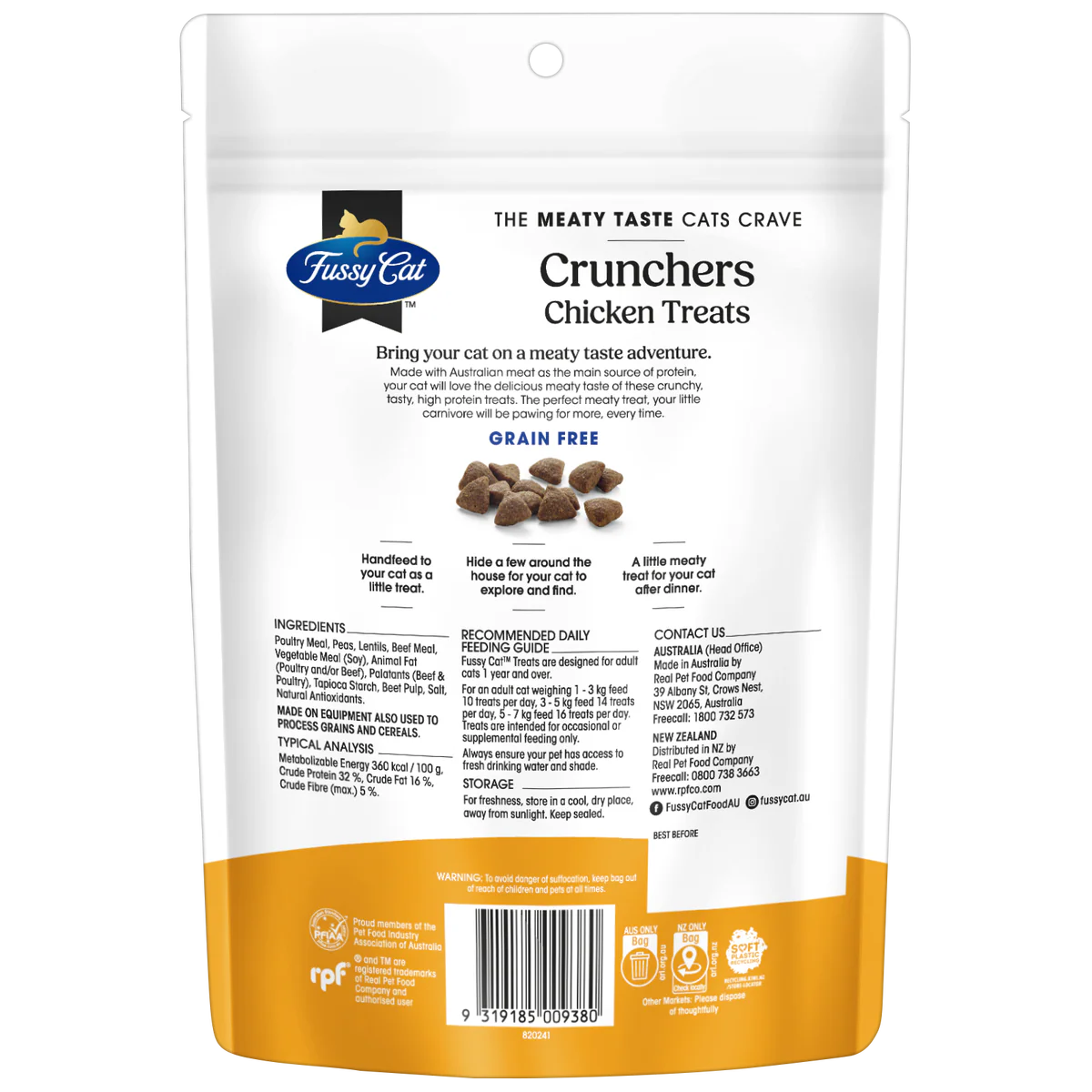 Fussy Cat 400g Chicken Crunchers Cat Treats - Grain-Free - High Protein - Image 2