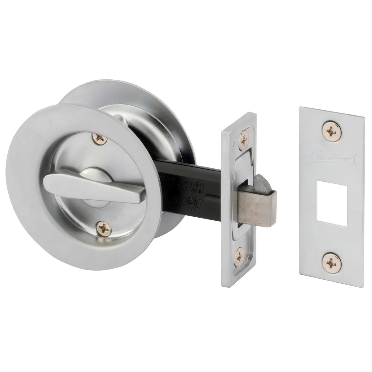 Gainsborough Satin Chrome Circular Privacy Door Set 70mm Zinc Durable