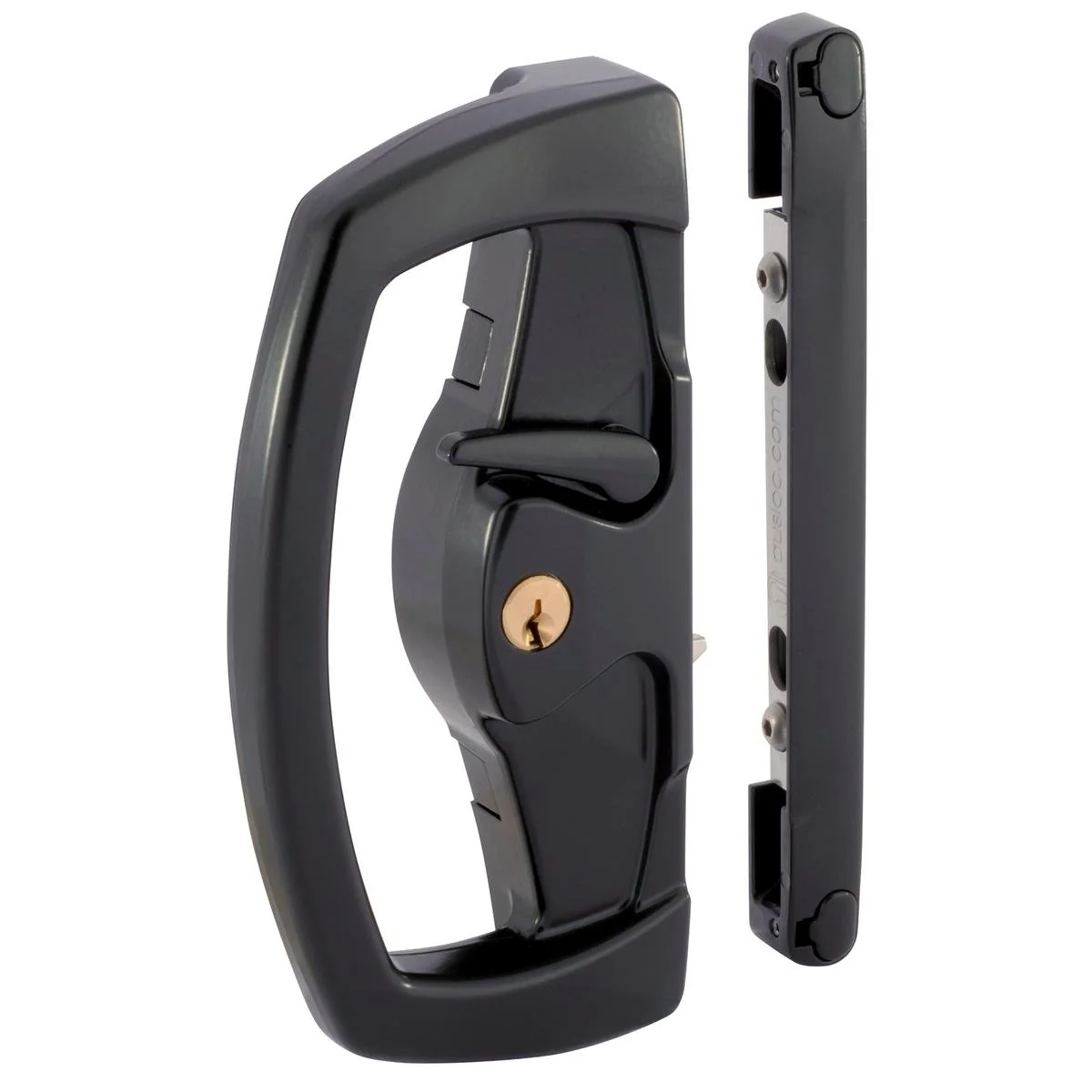 Gainsborough Sliding Patio Door Deadlock - Double Cylinder - Black - Exterior Use