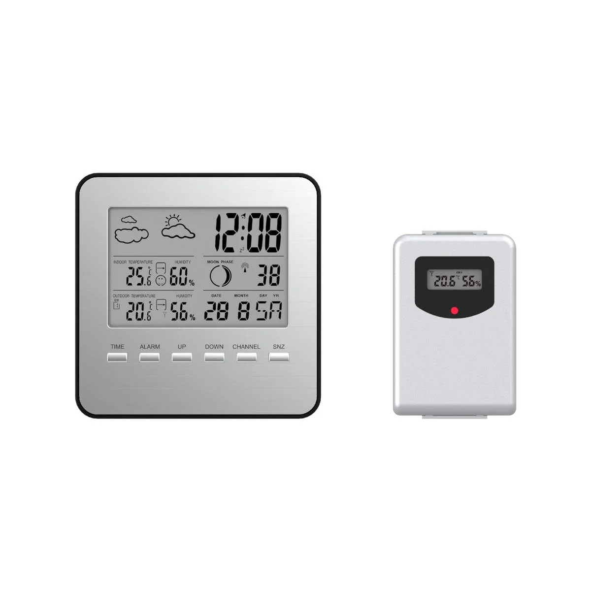 Garden Basics Wireless Weather Station - Indoor Outdoor Temperature & Humidity - 130mm x 130mm - Weather Forecasting