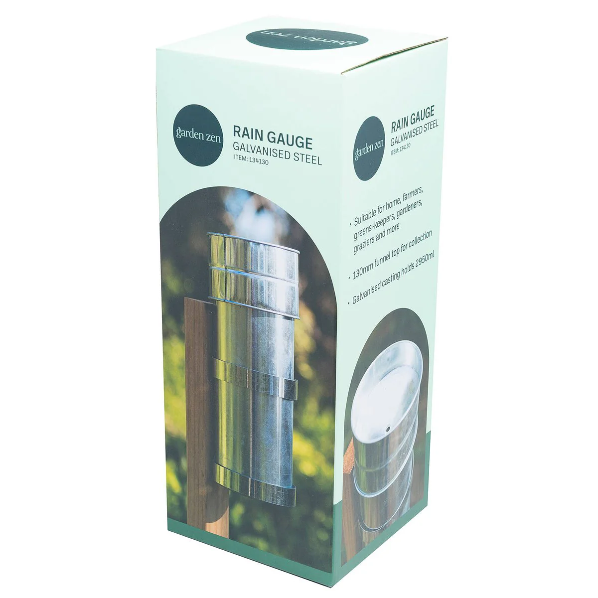 Garden Zen Rain Gauge - 130mm - Galvanised Steel - Professional Calibration - Image 2