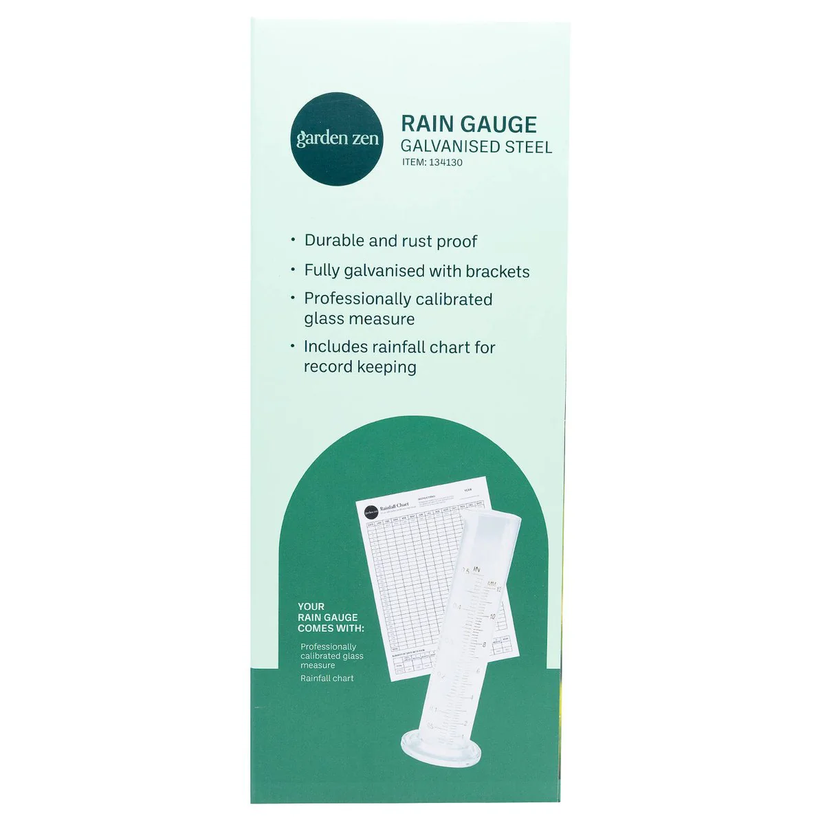 Garden Zen Rain Gauge - 130mm - Galvanised Steel - Professional Calibration - Image 5