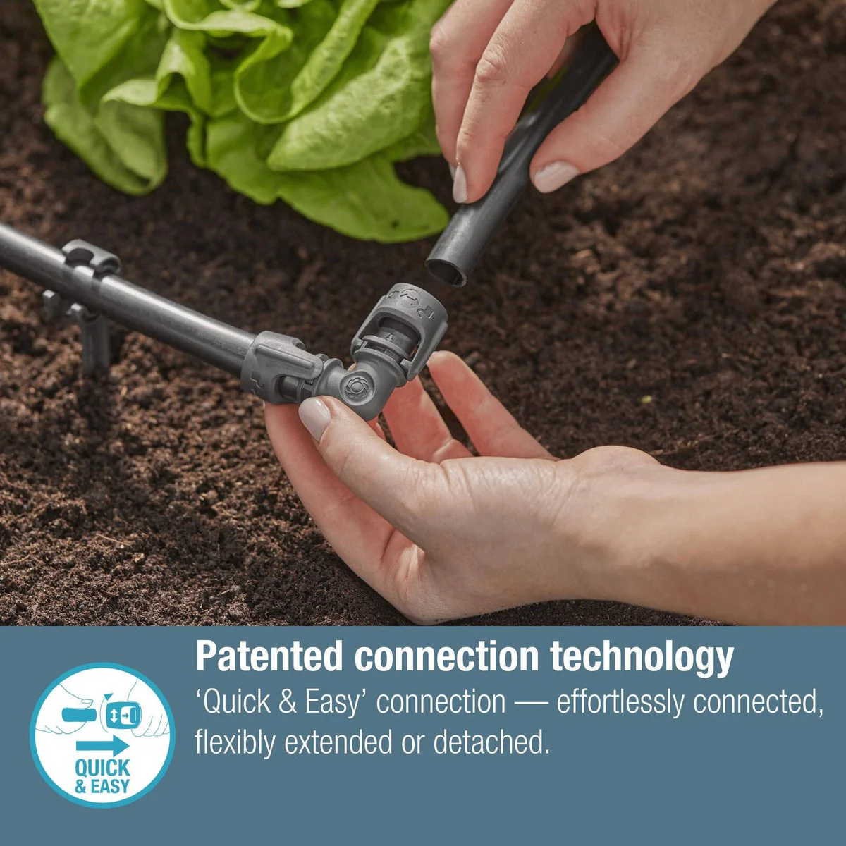 Gardena 13mm Micro Irrigation Connector Pack of 3 - Easy Installation - Black - Image 4