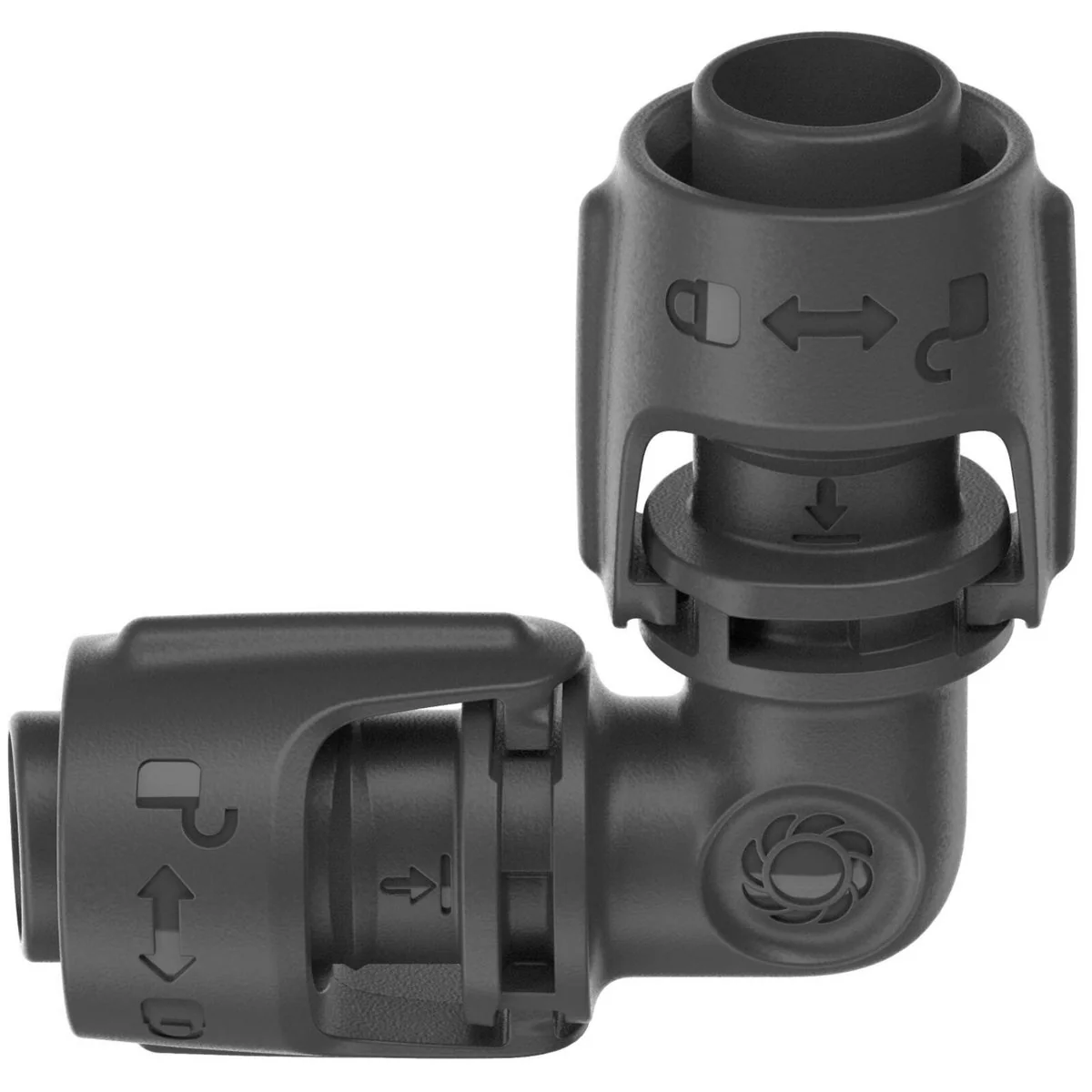 Gardena 13mm Micro Irrigation L-Joint 2 Pack - 90-Degree Connection - Black - Image 2