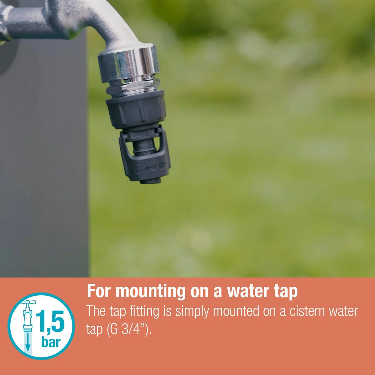 Gardena 13mm Thread Micro Irrigation Tap Fitting - Black - Durable Connection - Image 4