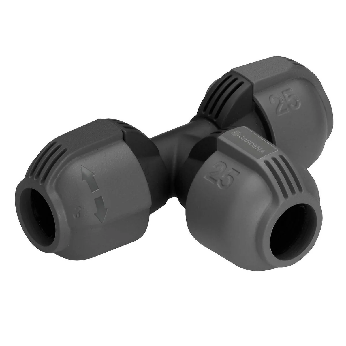 Gardena 25mm Pipeline T Piece - Durable Water Supply Connector - Black