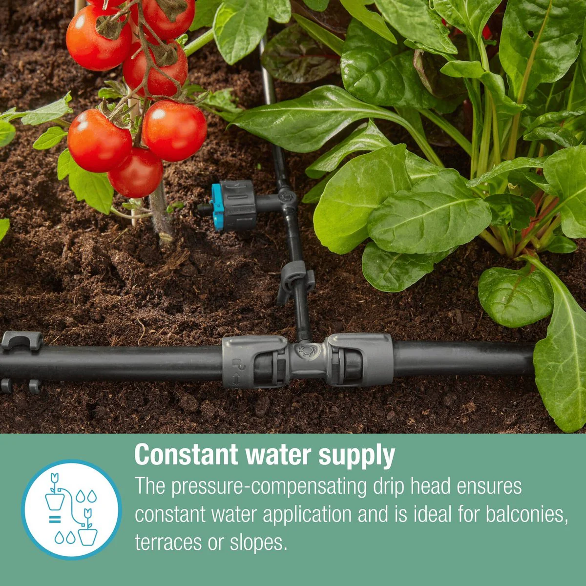 Gardena Adjustable Inline Drip Head - 1-8L/H - 5 Pack - Black/Turquoise - Image 5