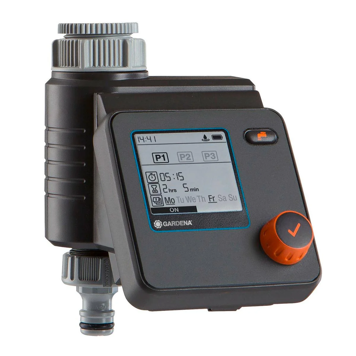 Gardena Select Water Computer - Irrigation Management Device - 3 Programs - Grey/Orange