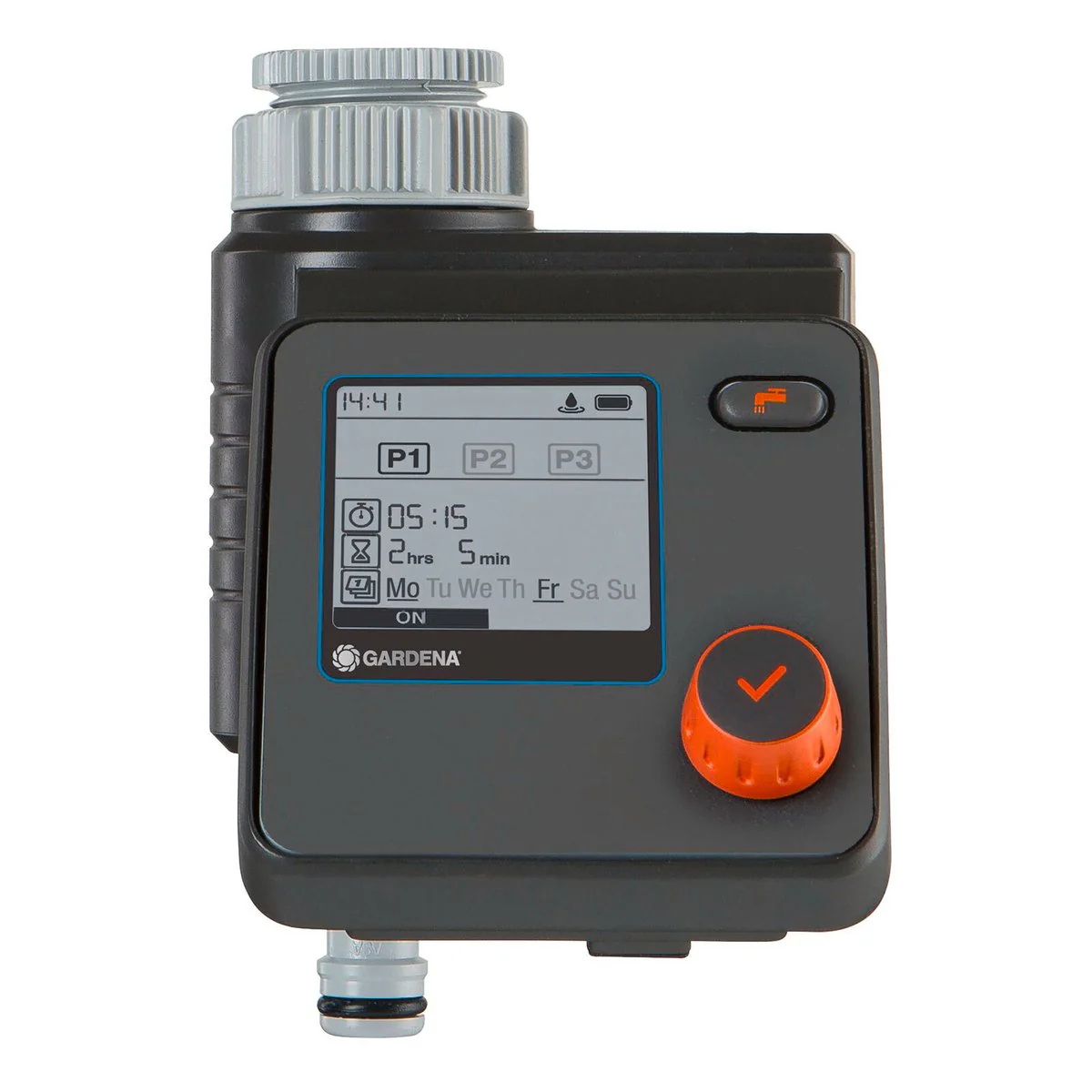 Gardena Select Water Computer - Irrigation Management Device - 3 Programs - Grey/Orange - Image 2