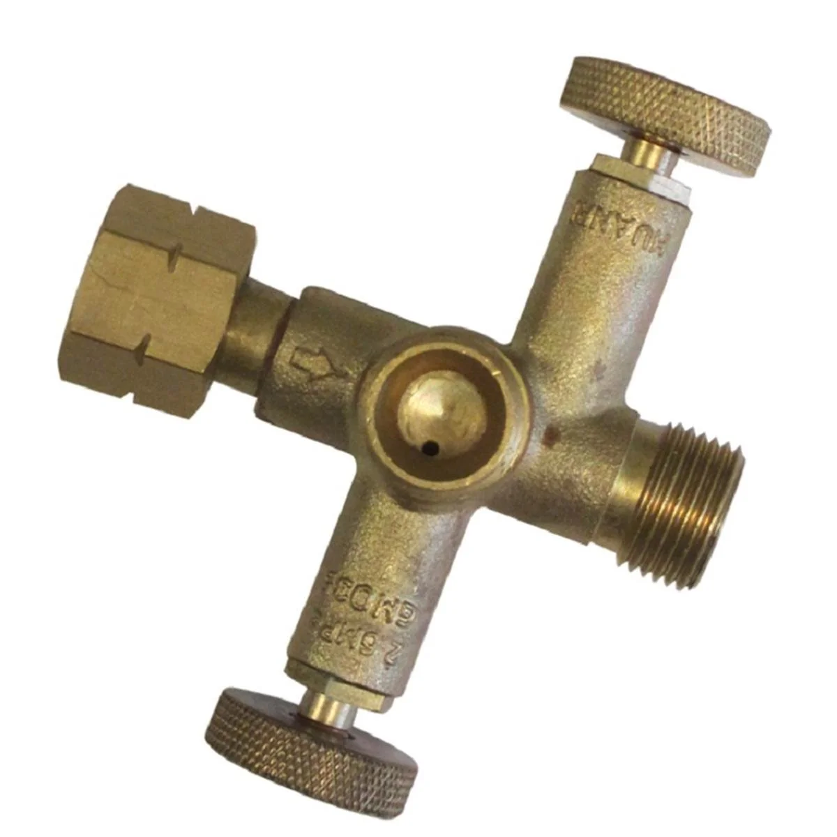 Gasmate 2 Way Valve - 3/8" BSP - Brass - Rust Resistant