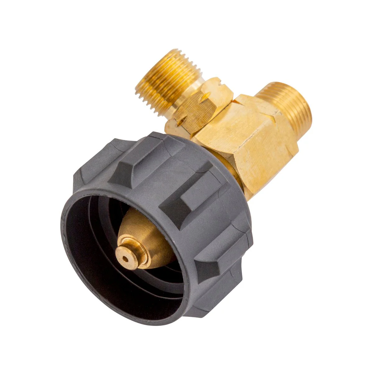 Gasmate Adaptor LCC27 to 3/8" BSPP-LH - Converts to Two Outlets - Brass/Nylon - Image 3