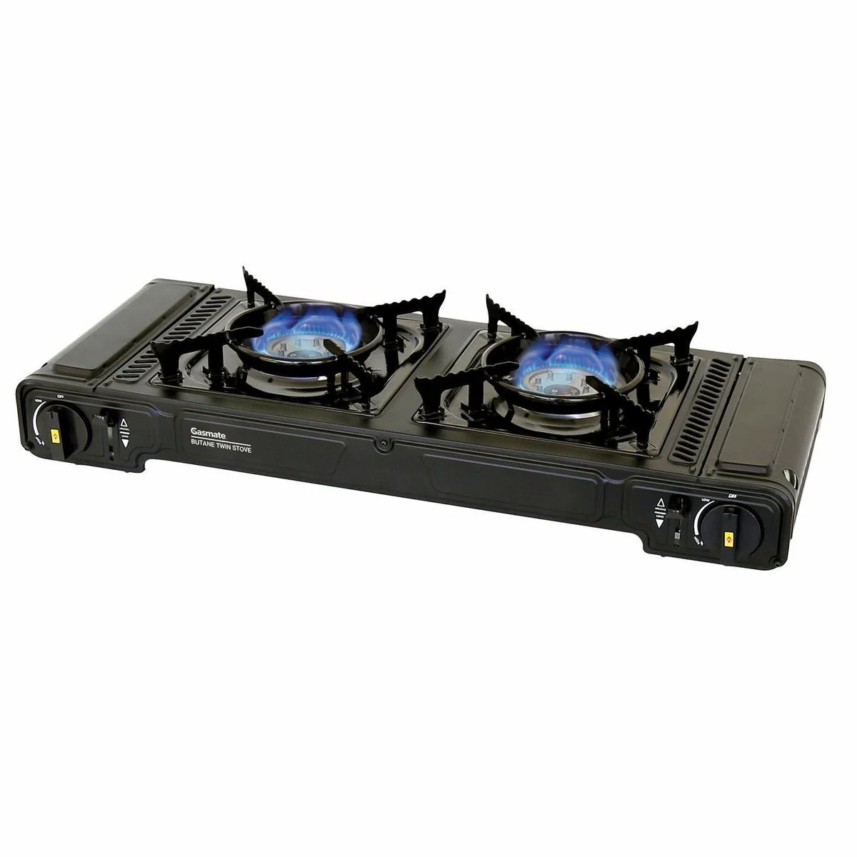 Gasmate Portable Bbq Butane Stove Dual Burner - 284mm x 119mm x 683mm - Black - Lightweight & Safe