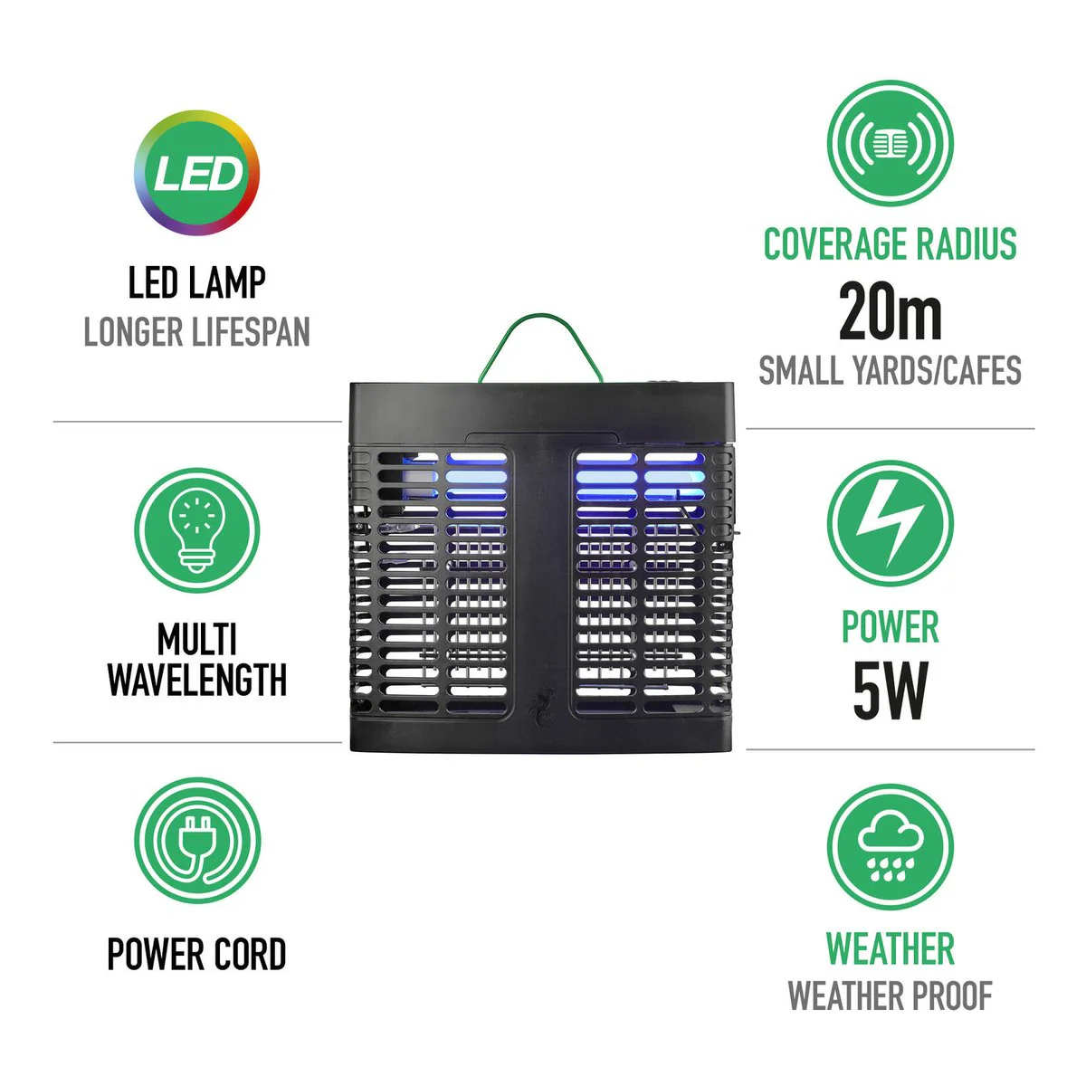 Gecko Small LED Slimline Zapper - 20m Coverage - Weatherproof - Low Maintenance - Image 2