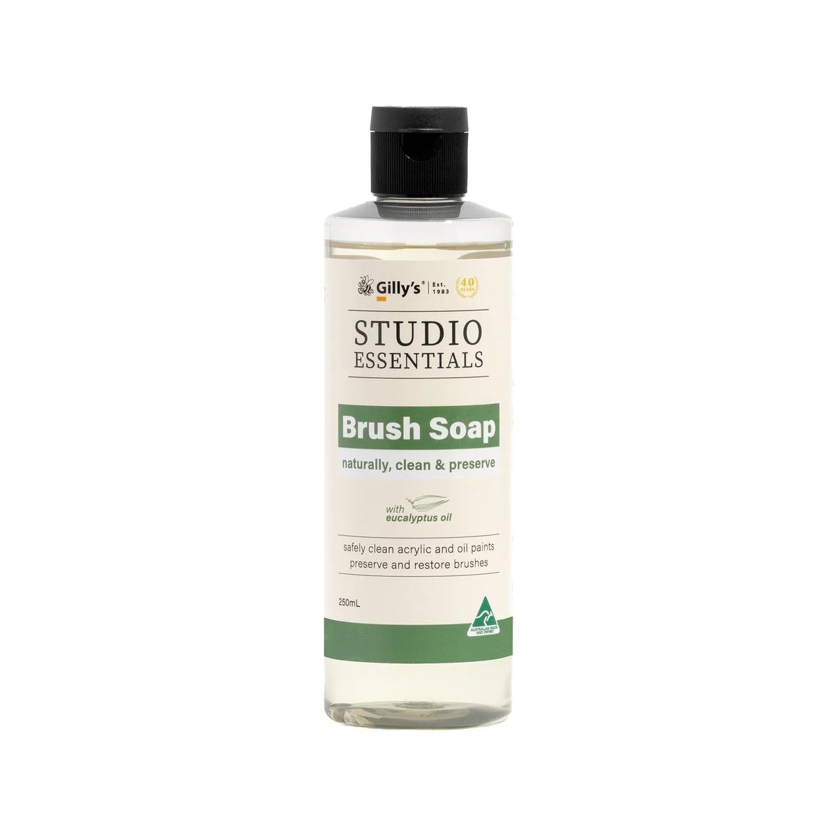 Gilly S Brush Soap - 250ml - Natural Cleaner for Acrylic & Oil Paints
