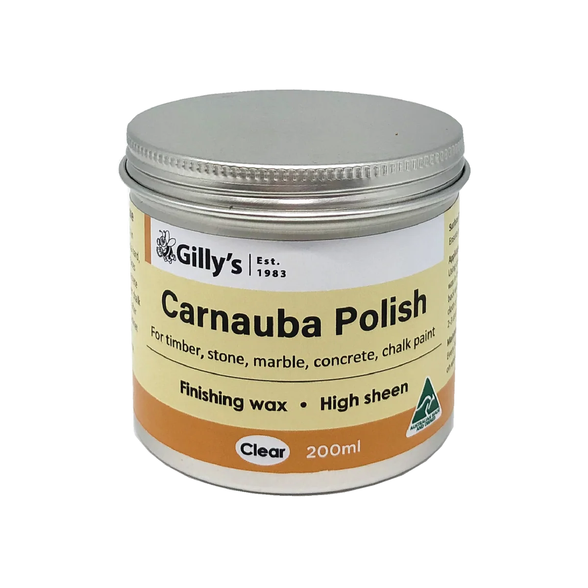 Gilly S Carnauba Polish - 200ml - Beeswax - High Sheen Finish