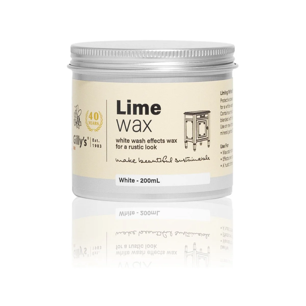 Gilly S Lime Wax 200ml - White Effect Wax for Raw Timber - 0.2L - Image 4