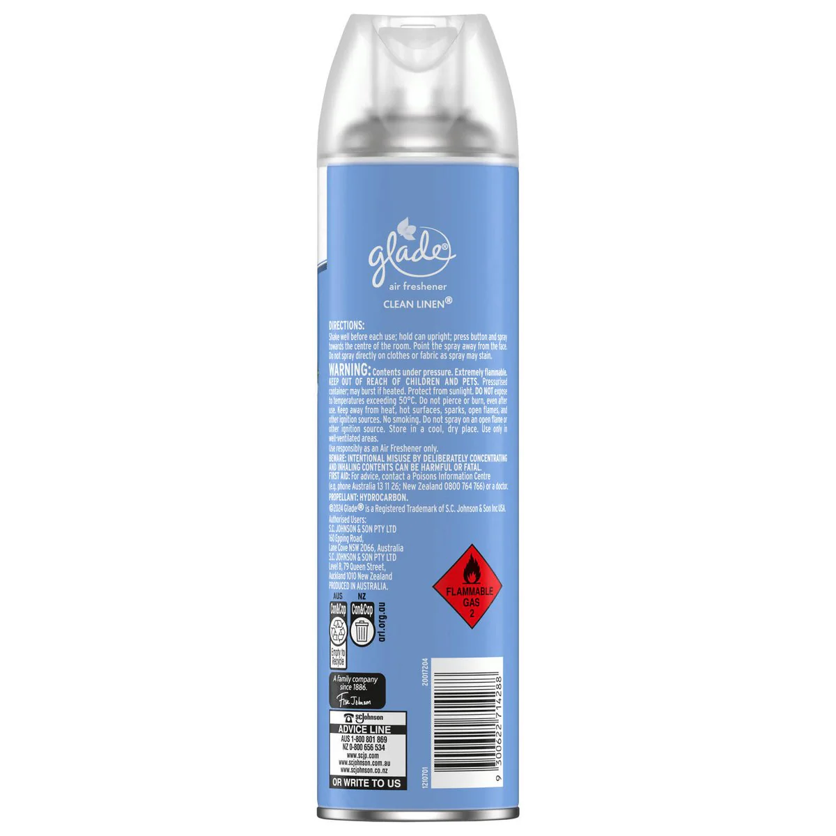 Glade Clean Linen Air Freshener Aerosol - 400g - Freshens Living Space - Image 2