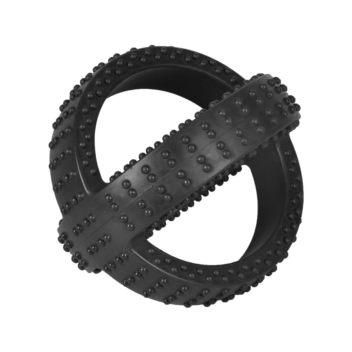 Gladiator 10cm Black Cross Ball Rubber Dog Toy - Durable - Dental Care