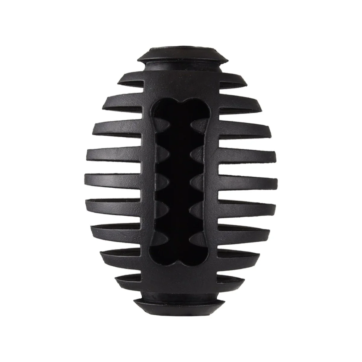 Gladiator 8cm Rugby Dog Toy - Black - Natural Rubber - Dental Care - Image 2