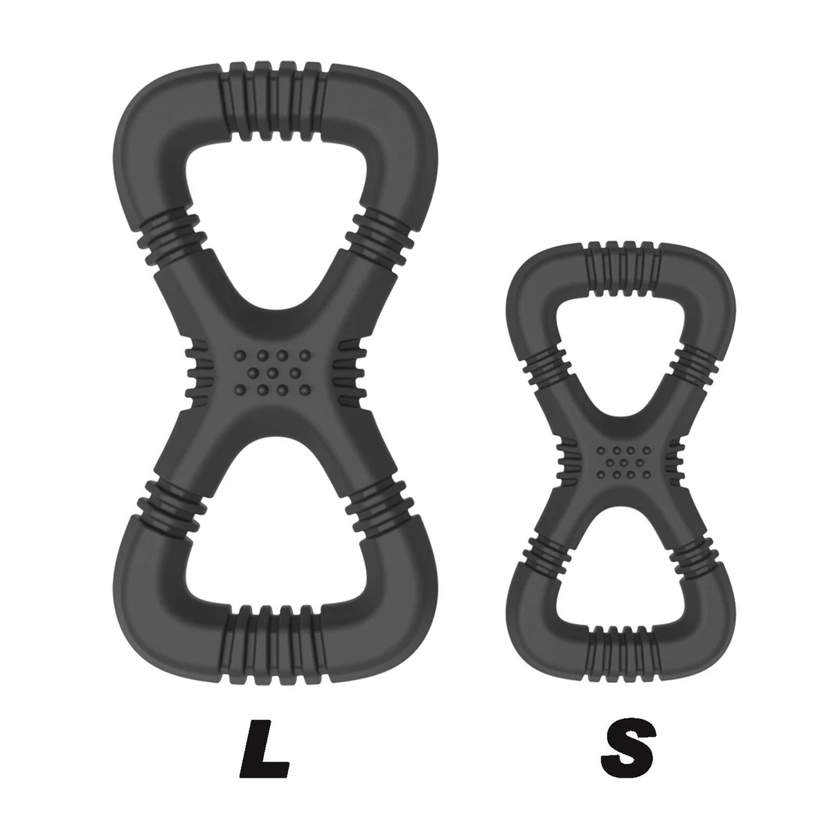 Gladiator Large Black Tug Rubber Dog Toy - 145mm x 32mm x 280mm - Durable Interactive Play - Image 3