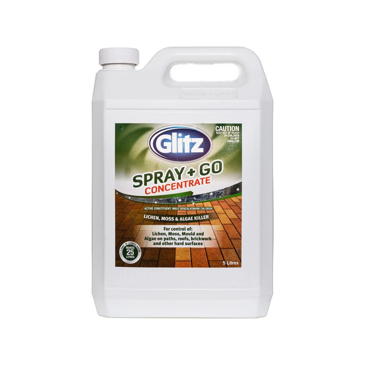 Glitz Spray and Go Concentrate 5L - Lichen Moss Algae Killer