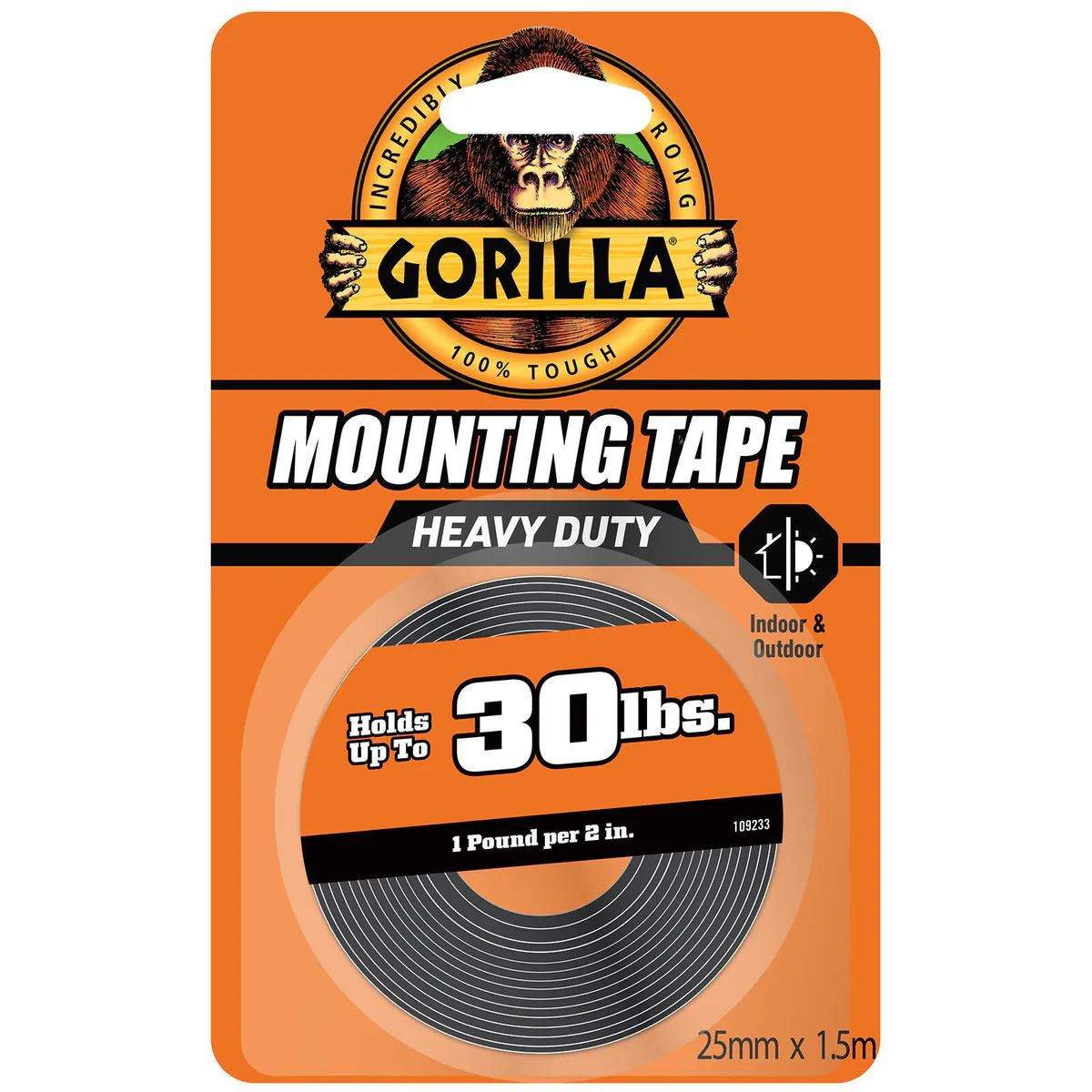 Gorilla Heavy Duty Mounting Tape - 1.5m - Tape - Weatherproof