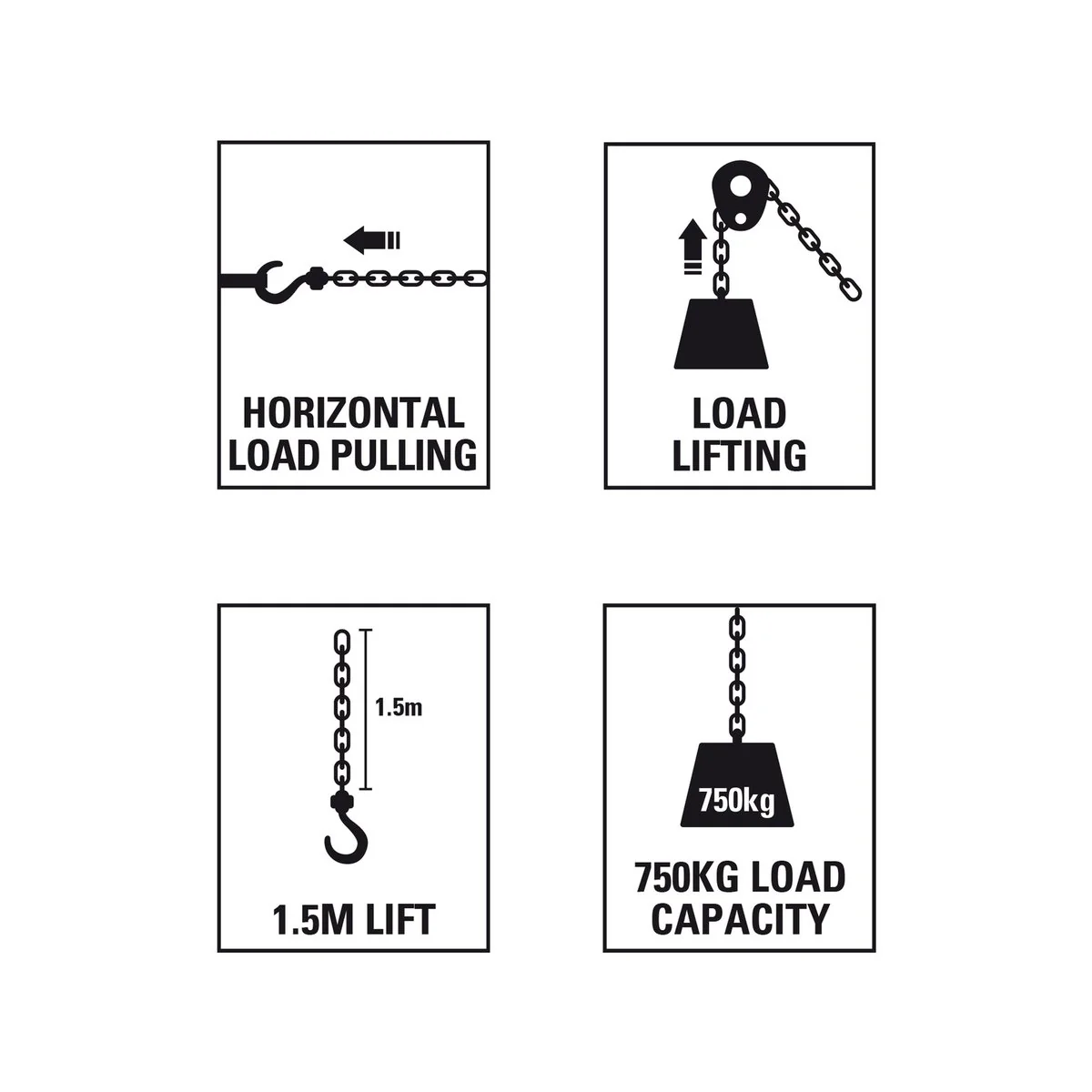 Gorilla Lever Block - 750kg - Steel - 1.5m Lift - Image 2