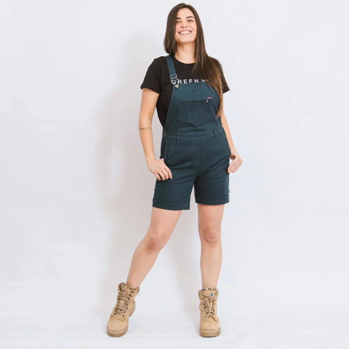 Green Hip All Women Shortalls - Gardener Green - Size 10 - Adjustable Waist - Comfortable - Image 5