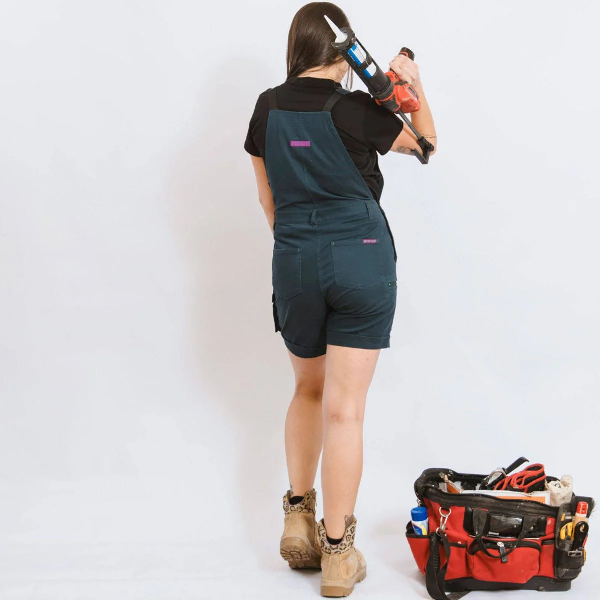 Green Hip All Women Shortalls - Gardener Green - Size 14 - Adjustable Fit - Cargo Pocket - Image 3