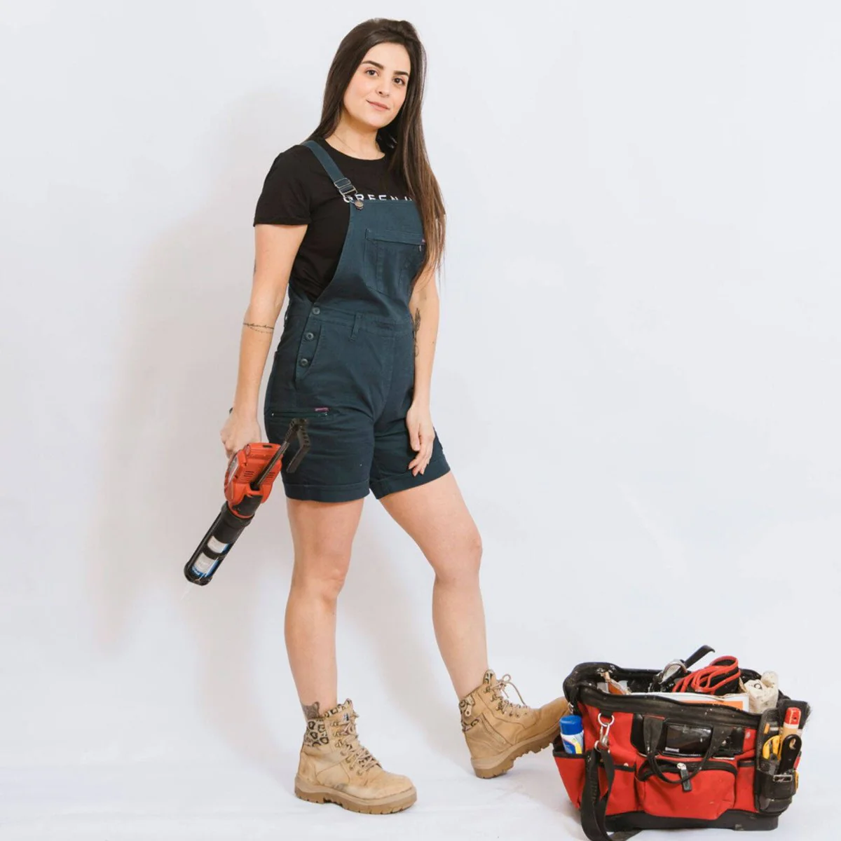 Green Hip All Women Shortalls - Gardener Green - Size 14 - Adjustable Fit - Cargo Pocket - Image 4