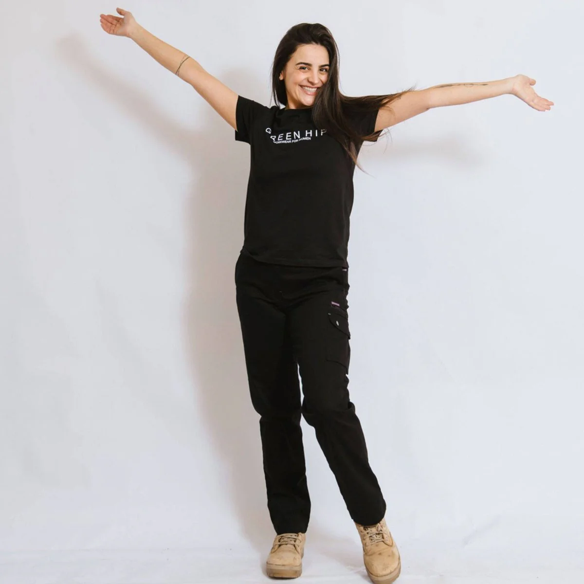 Green Hip Give Cargo Pants - Black - Size 6 - UPF 50+ Sun Protection - Comfortable Fit - Image 4