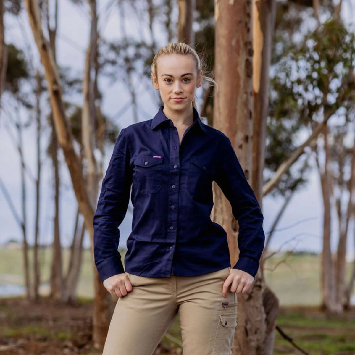 Green Hip Long Sleeve Shirt - Size 8 - Navy Blue - UPF 50+ Sun Protection - Image 2